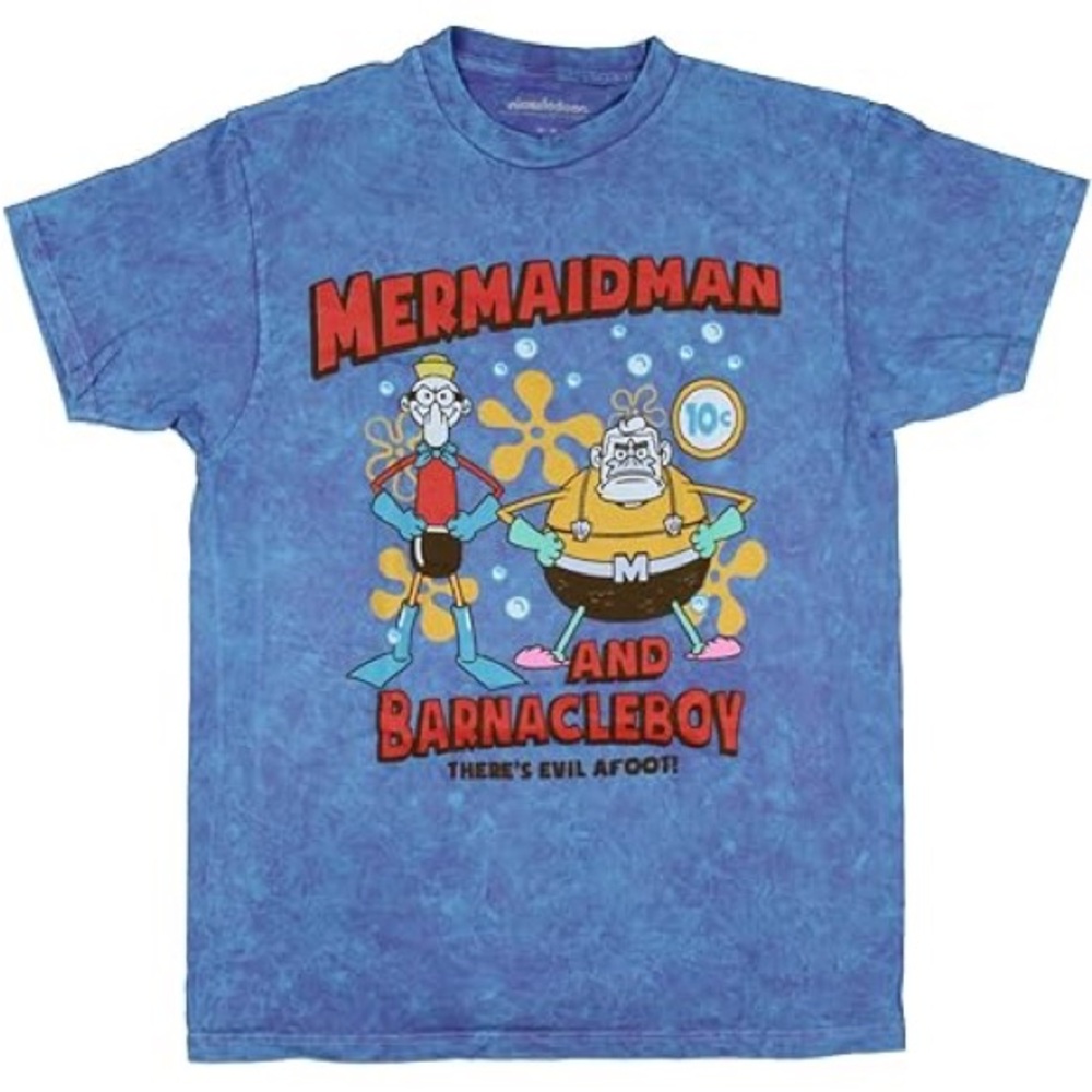 Nickelodeon SpongeBob Mermaidman and Barnacleboy Graphic T-Shirt. Men M‎